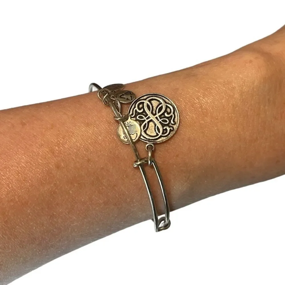 Alex and Ani Rafaelian Silver Infinity Charm Bangle Bracelet